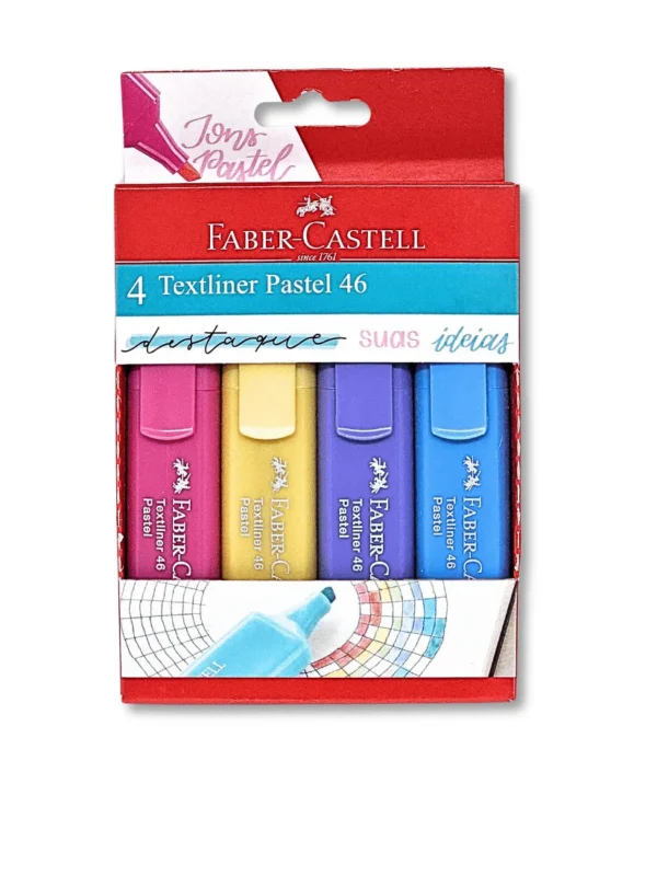 Textliner Faber Castell 4 cores - Marcadores de Texto