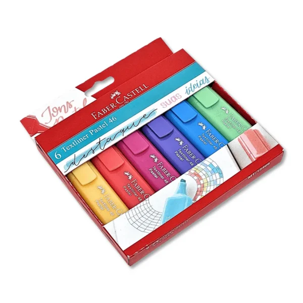 Textliner Faber Castell 6 cores - Marcadores de Texto