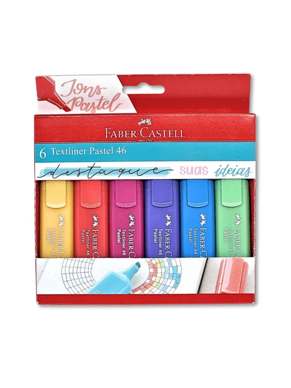 Textliner Faber Castell 6 cores - Marcadores de Texto