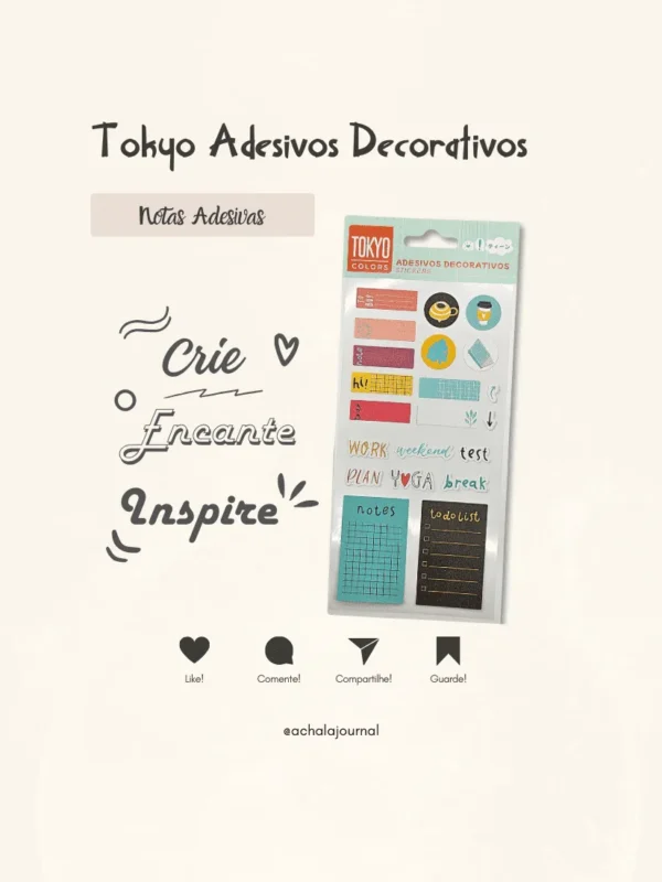 Tokyo Notas Adesivas Bullet Journal