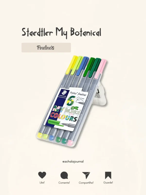 Triplus Fineliner Staedtler My Botanical Colours 0.3mm 6 cores
