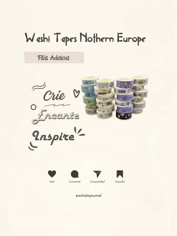 Washi Tape Northern Europe - Kit 24 peças