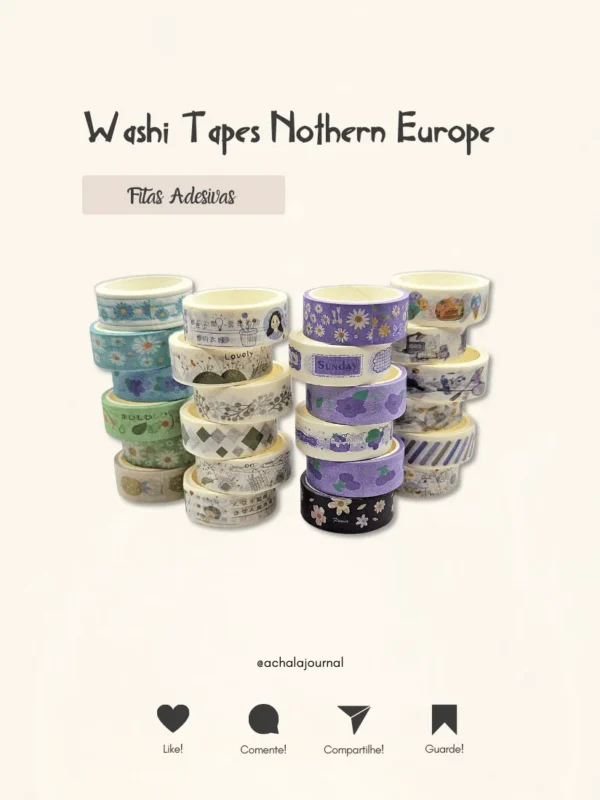 Washi Tape Northern Europe - Kit 24 peças