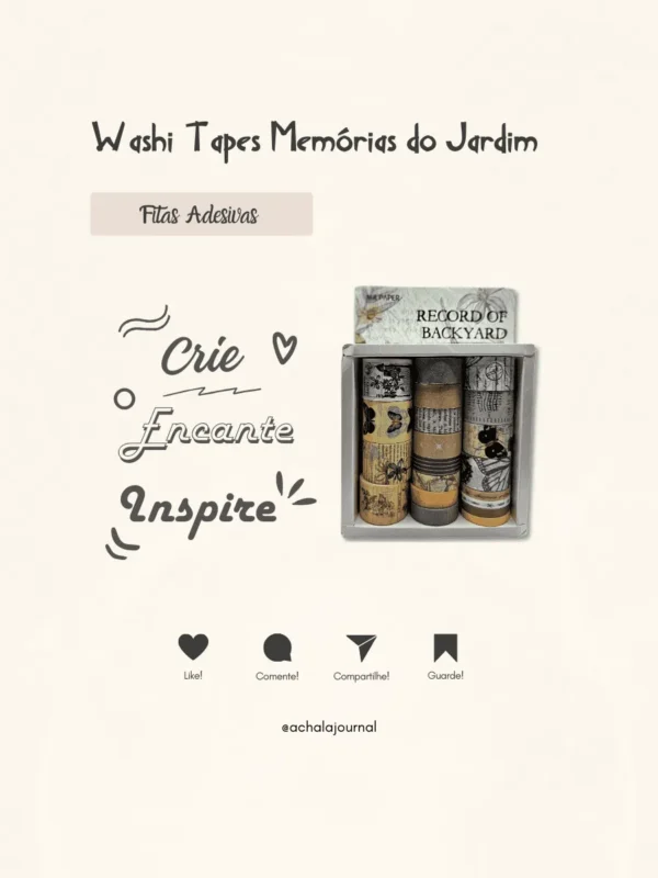 Washi Tapes Memórias do Jardim: 20 Rolos de Elegância