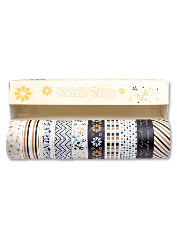 AESTHETIC WASHI TAPES - KIT COM 10 UNIDADES