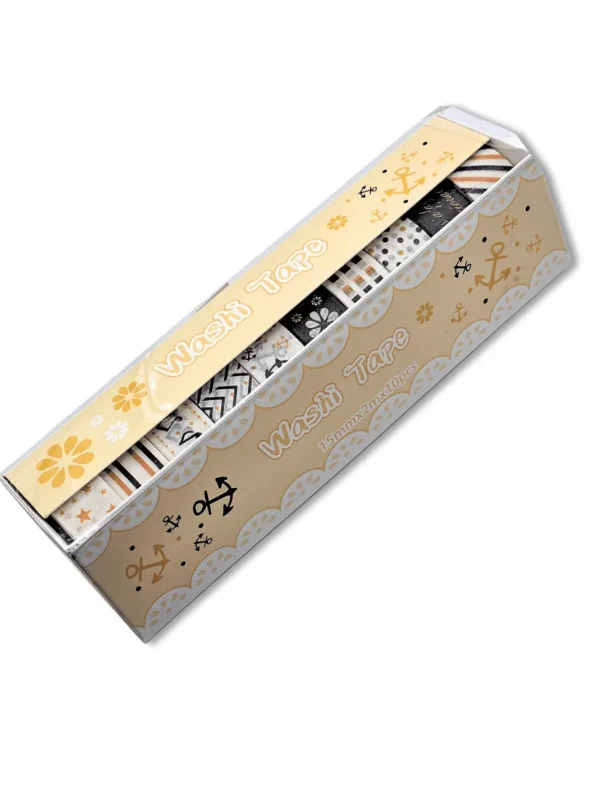 AESTHETIC WASHI TAPES - KIT COM 10 UNIDADES