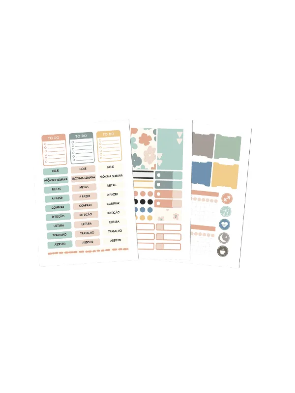 Achala Kit Adesivos para Planner - Toques de Serenidade