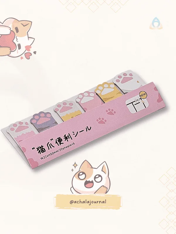 Marcador Patinha de Gatos Kawaii Retangular - 13 x 5,5