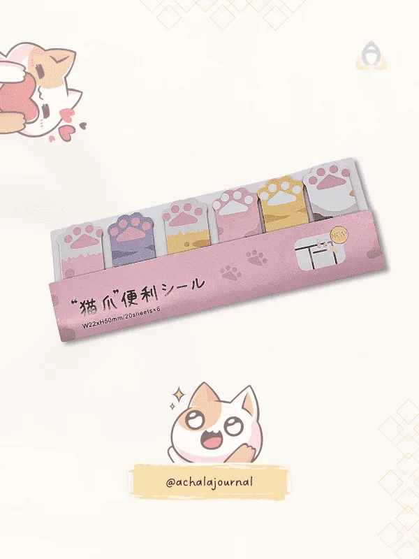 Marcador Patinha de Gatos Kawaii Retangular - 13 x 5,5