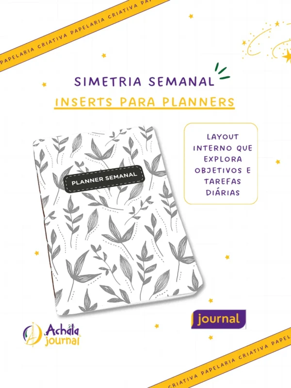 Planner Achala Journey Folhas - Insert Semanal Premium Não Datado