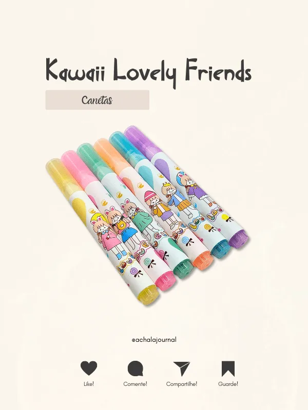 Marca Textos Kawaii Qesefun Lovely Friends