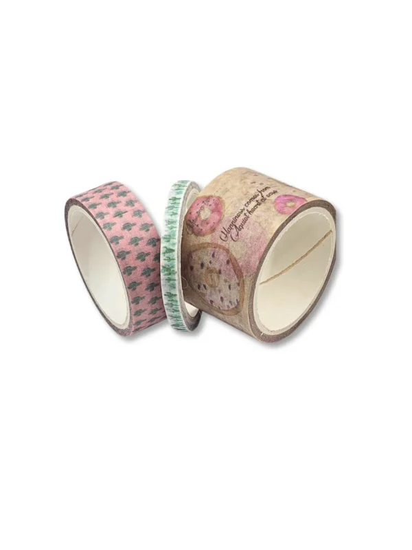 Washi Tape Cactos e Donuts - Kit de 3