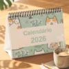 Capa do Planner de Mesa 2026 Coleção Felinos Kawaii Achala Journal