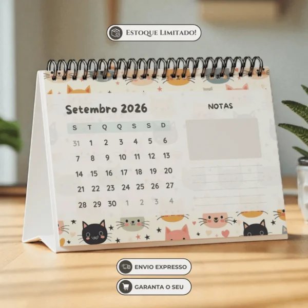 Dimensões perfeitas formato A5 para compor a decoração da mesa de trabalho