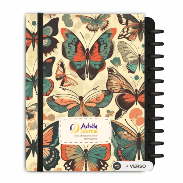 Caderno de disco botânico fechado com elástico de alta tensão para transporte seguro na bolsa ou mochila