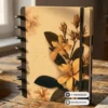 Páginas internas do caderno de disco Flores em papel encorpado 90g com pautas nítidas e conforto visual
