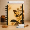 Caderno de disco Flores tamanho grande universitário com 11 discos reposicionáveis e capa dura floral