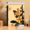 Caderno de disco Flores tamanho pequeno compacto com 6 discos e detalhes florais