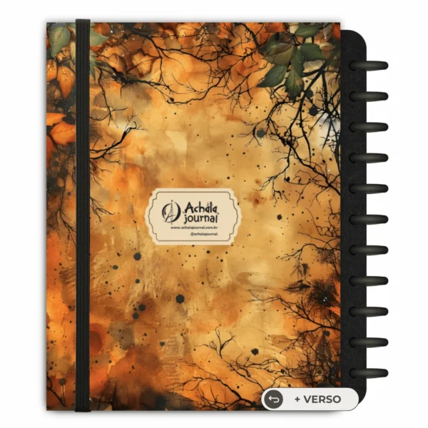 Caderno de disco Floresta fechado com elástico de alta tensão para transporte seguro na bolsa ou mochila