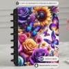 Caderno de disco Metamorfose tamanho médio A5 com 8 discos reposicionáveis e capa dura artística