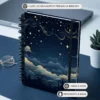 Caderno de disco Noite Celestial tamanho grande universitário com 11 discos reposicionáveis e capa dura
