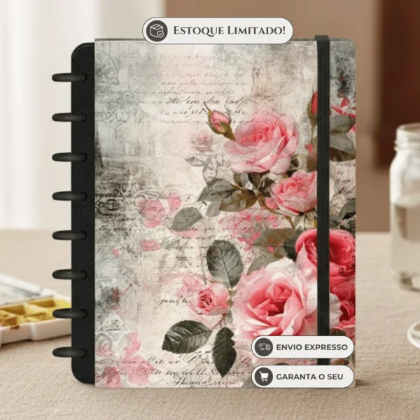 Fechamento Seguro com Elástico - Caderno Paris Achala Elástico de alta densidade mantendo o caderno Paris perfeitamente fechado para transporte seguro