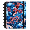Caderno de disco modular com capa dura estampa artística Sakura floral cerejeira japonesa suave sobre fundo branco