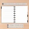 Páginas internas do caderno de disco Sakura em papel encorpado 90g com pautas nítidas e conforto visual