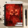 Caderno de disco Véu de Rubi tamanho pequeno compacto com 6 discos e detalhes mármore rubi