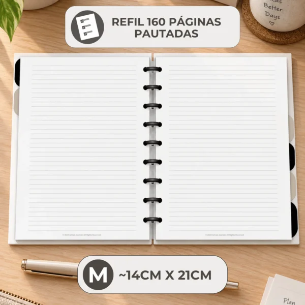 Furação cogumelo de precisão milimétrica para encaixe perfeito e suave no caderno inteligente reposicionável