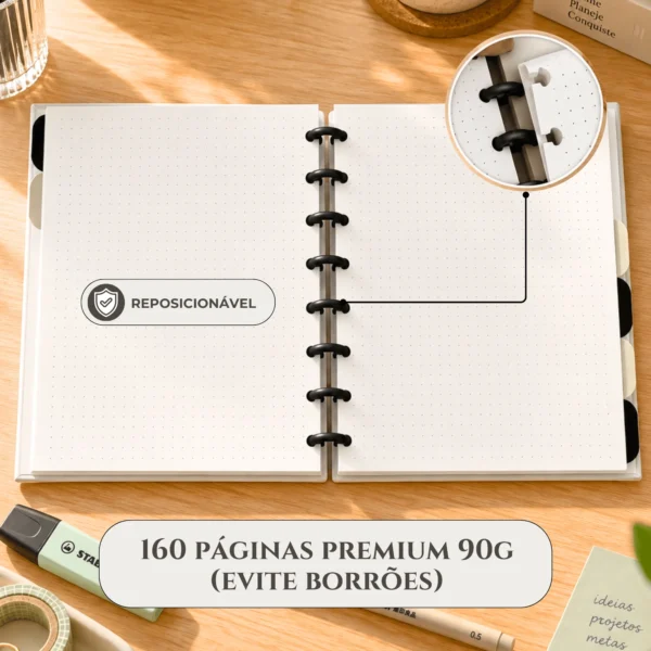 Grid pontilhado sutil de 5x5mm do refil pontilhado Achala Journal para escrita fluida e bullet journaling