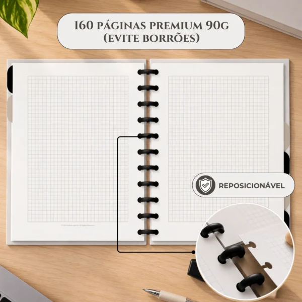 Grid quadriculado de 5x5mm do refil quadriculado Achala Journal para cálculos, finanças e desenhos técnicos