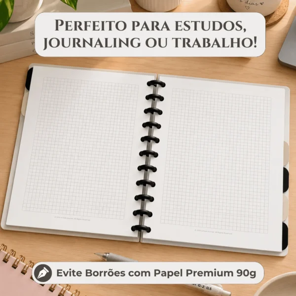 Refil quadriculado reposicionável em uso analítico para finanças, engenharia, gráficos e bullet journaling
