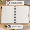 Opções de tamanhos do refil quadriculado Achala Journal disponíveis nos formatos Pequeno, Médio A5 e Grande