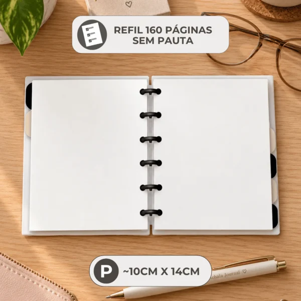 Papel encorpado 90g do refil sem pauta Achala Journal compatível com caneta gel, tinteiro e marcadores sem vazar tinta
