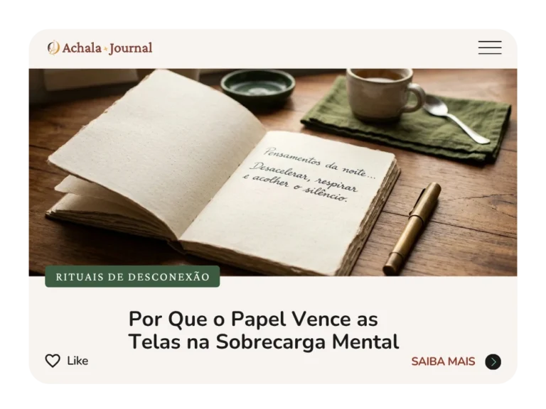 Rituais de desconexão: caderno artesanal e escrita à mão para reduzir a sobrecarga mental