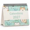 Calendário de Mesa 2027 Gatinhos Fofos Capa A5 Calendário de Mesa 2027 Gatinhos Fofos A5 Achala Journal