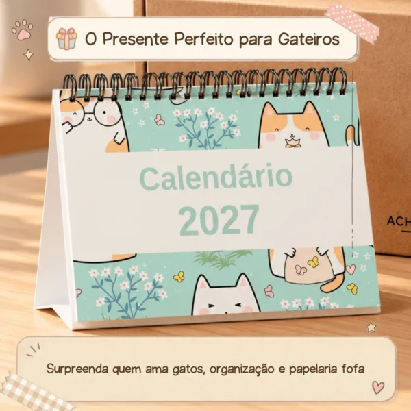Presente Especial Gateiros Papelaria Fofa 2027 Presente Encantador para Gateiros e Amantes de Papelaria Fofa